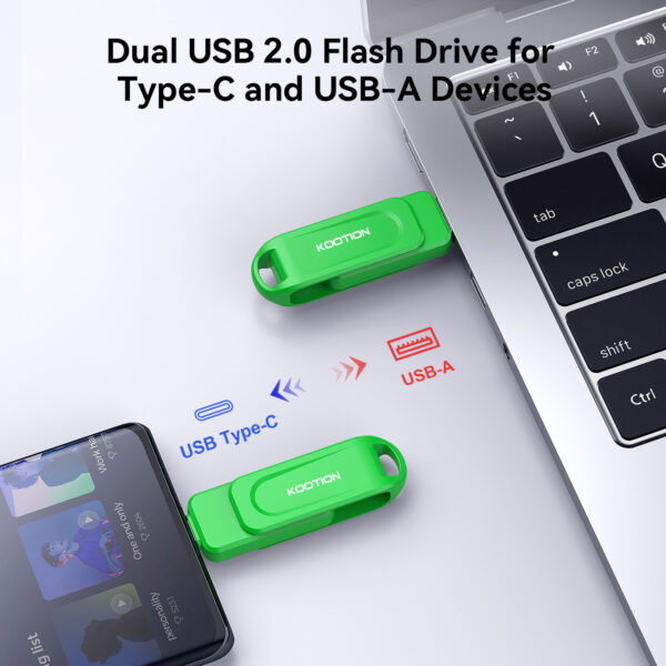 KOOTION 64G USB2.0 Dual Connector 2 in 1 USB Flash Drive