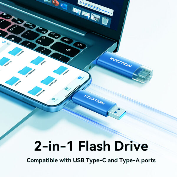 KOOTION 16G USB2.0 Dual Connector 2-in-1 USB Flash Drive