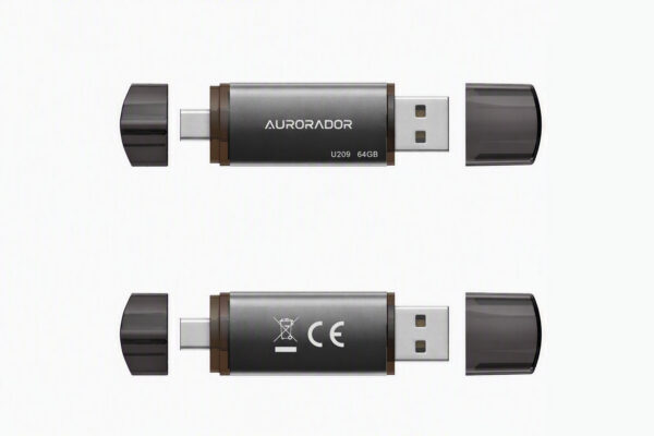 AURORADOR 64G USB2.0 Dual Connector 2 in 1 USB Flash Drive