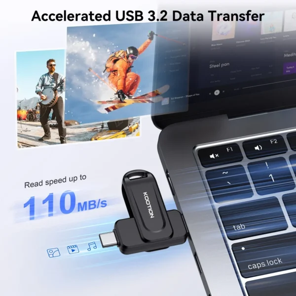 003-110 KOOTION 128G USB3.2 Gen1 Dual Connector 2 in 1 USB Flash Drive