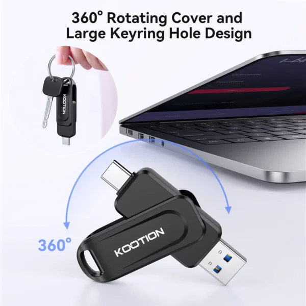 005 KOOTION 128G USB3.2 Gen1 Dual Connector 2 in 1 USB Flash Drive