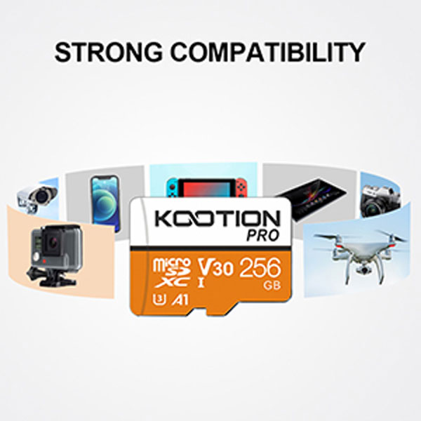 KOOTION 256GB UHS-I A1 U3 MicroSDXC Memory Card