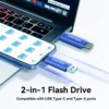 U207-128G主图1 KOOTION 128G USB2.0 Dual Connector 2-in-1 USB Flash Drive