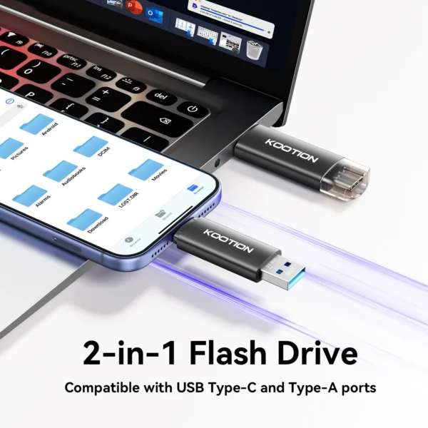 KOOTION 32G USB3.2 Gen1 Dual Connector 2 in 1 OTG Flash Drive