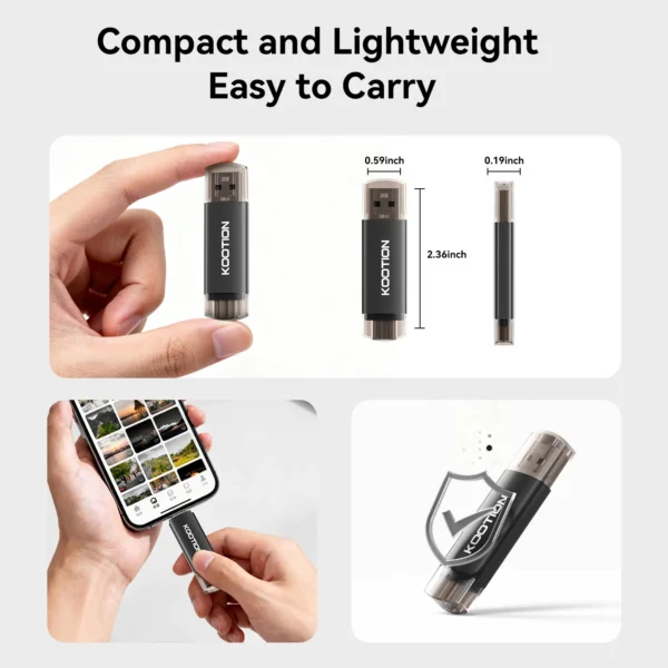 KOOTION 32G USB3.2 Gen1 Dual Connector 2 in 1 OTG Flash Drive