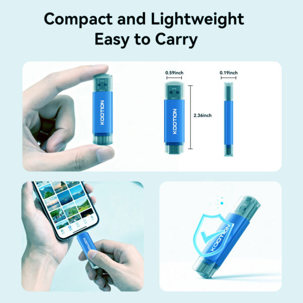 U207-8G-M6-(4) KOOTION 8G USB2.0 Dual Connector 2-in-1 USB Flash Drive